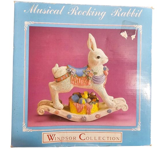 Musical Rocking Bunny Rabbit Windsor Collection Easter Vintage - Picture 2 of 8